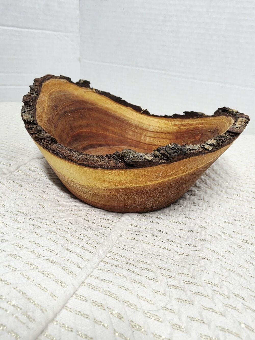 Oval Bowl 10” Raw Liv Edge Natural Bowl Coastal Centerpiece Decor